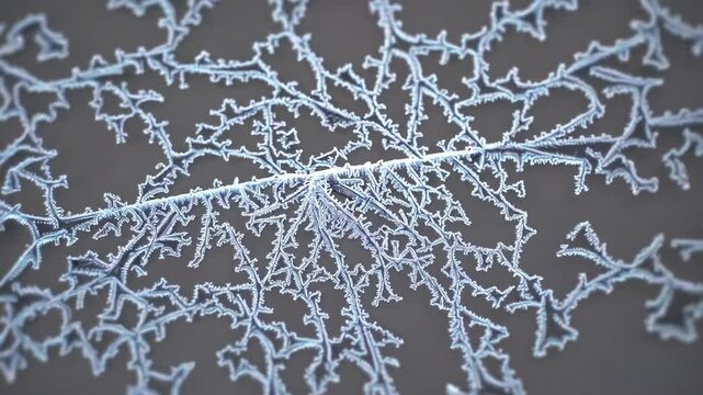 frost patterns on a surface forming delicate icy textures with a soft blue hue