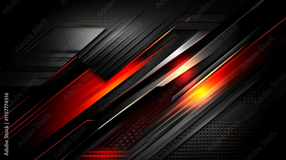Aufkleber abstract red and black tech background
