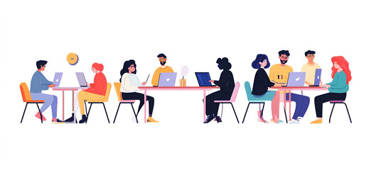 People in the office resolving important details; planning, meeting, office, business.