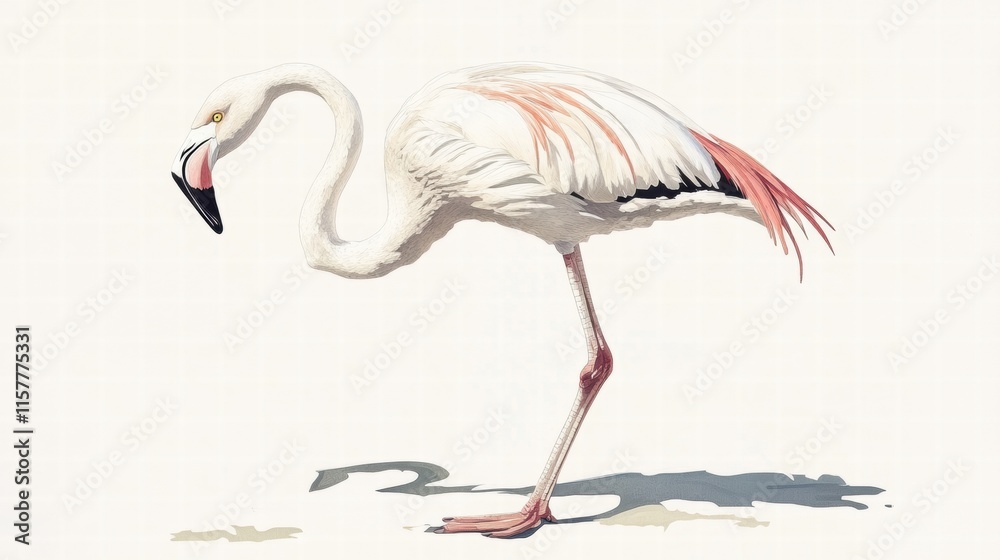 Poster elegant flamingo illustration featuring ample copy space for creative projects. generative ai