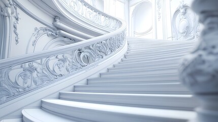 Obraz premium Baroque Staircase Blueprint