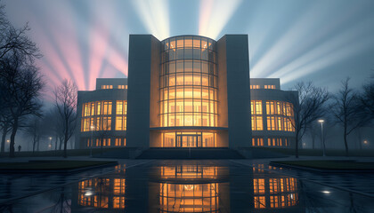 Modernes Neubauhaus in Deutschland, digital art. isolated with white highlights