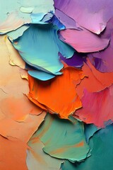 Paint strokes in vivid multicolored layers with dynamic textures, perfect for creative backgrounds, posters, and illustrations.

