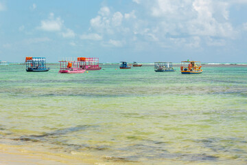 barcos da  praia da Ponta Verde em Maceió Alagoas Brasil