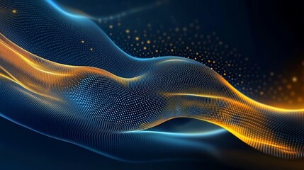 Fototapeta premium Abstract blue and gold wave background