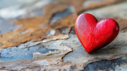 Fototapeta premium Red heart on abstract background