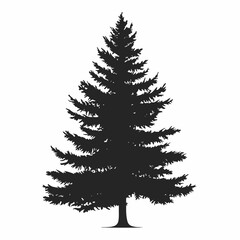 Pine Tree Silhouette Style Icon Vector Illustration for Graphic Design