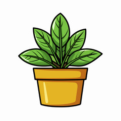 Plant in Bucket Icon Image for Gardening Website Illustrations