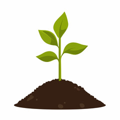 Detailed plant in soil icon vector illustration for logos, web design, nature-themed projects