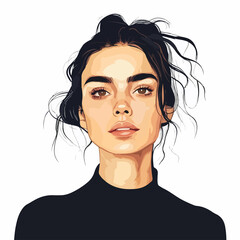 Modern young woman character vector illustration for design projects