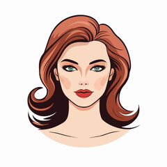 Elegant Woman Face Icon on White Background Vector Graphic for Graphic Designs