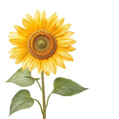 A vibrant sunflower with bright yellow petals and a captivating center, symbolizing joy and positivity in nature.