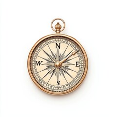 A vintage compass with intricate detailing, symbolizing adventure and exploration in the great outdoors.