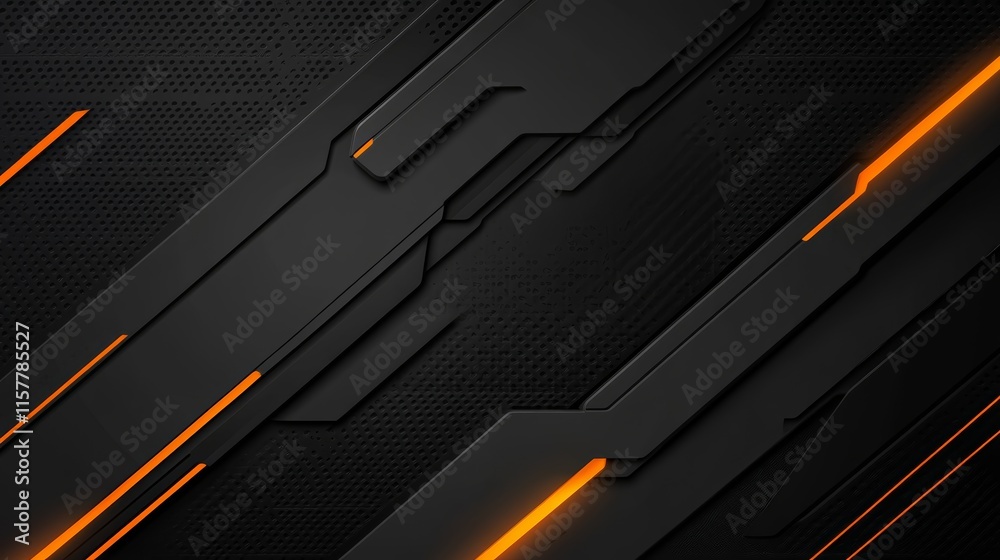 Poster abstract dark gray and orange tech background