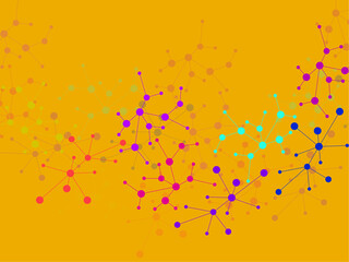 Structure molecule and communication, scientific background. Technology communication structure