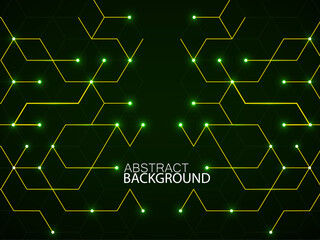 Abstract geometric background with glowing cubes. Geometrical technology concept with lines and points