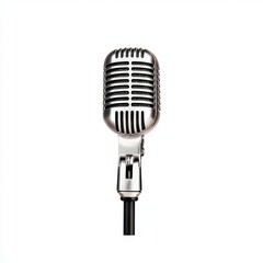 Fototapeta premium Classic vintage microphone ready for captivating performances and heartfelt expressions in music and speech.