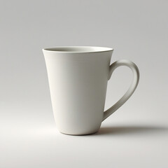 White mug isolated on a white background . Close-up of empty cup against white background, 
