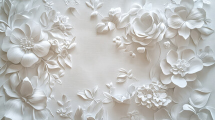 "Elegant White Floral Pattern Wedding Backdrop – Perfect for Ceremonies, Receptions, and Special Occasions."

