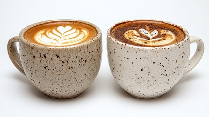 Two cups of latte art coffee. (3)