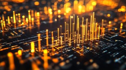 Financial Futures Visualization with Rising Bars and Arrows