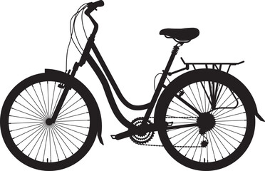 Bike side view isolated silhouettes