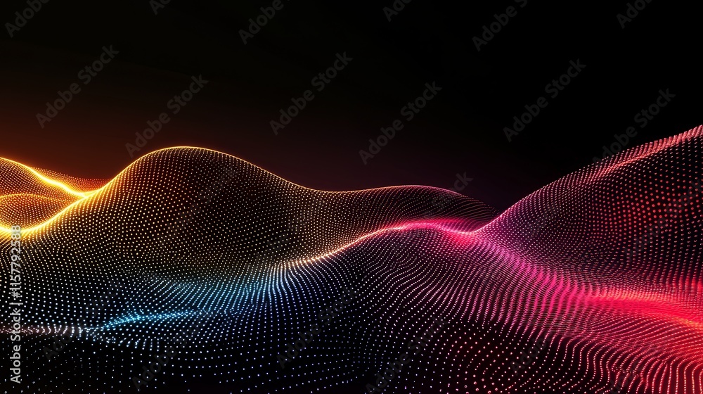 Aufkleber Abstract colorful wave particle background