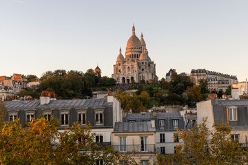 Scenic View of SacrCur Basilica in Paris at Sunset