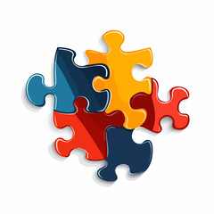 Obraz premium Puzzle Pieces Symbol Vector Illustration for Isolated Use in Designs
