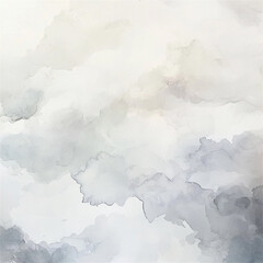 Fototapeta premium Cloudy Watercolor Texture,Soft Gray Watercolor Clouds Background,Minimalist Neutral Toned Watercolor Art,Abstract Light Cloud Texture in Watercolor