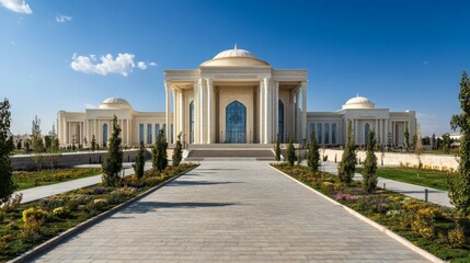 Obraz premium Majestic Architectural Masterpiece in a Lush Park Setting