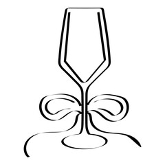 original icon of a rectabgular wine glass with an olive in it is drawn with a black outline