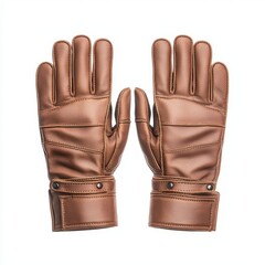 Naklejka premium Stylish brown leather gloves designed for warmth and comfort during cold weather activities.
