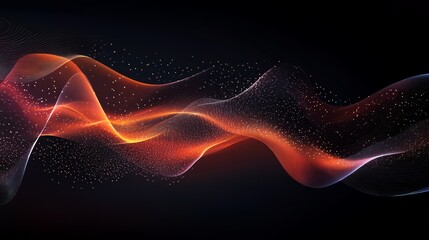 Obraz premium Dynamic orange and black abstract wave background.