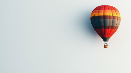 Naklejka premium Single hot air balloon against a plain background.
