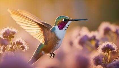Colorful Hummingbird in High Definition A Stunning Hyperrealistic Illustration Capturing the Beauty and Intricacies of Natures Most Vibrant Avian Species