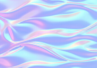 Obraz premium Unique iridescent background with soft waves and pastel colors creating a fluid, tranquil look for design projects