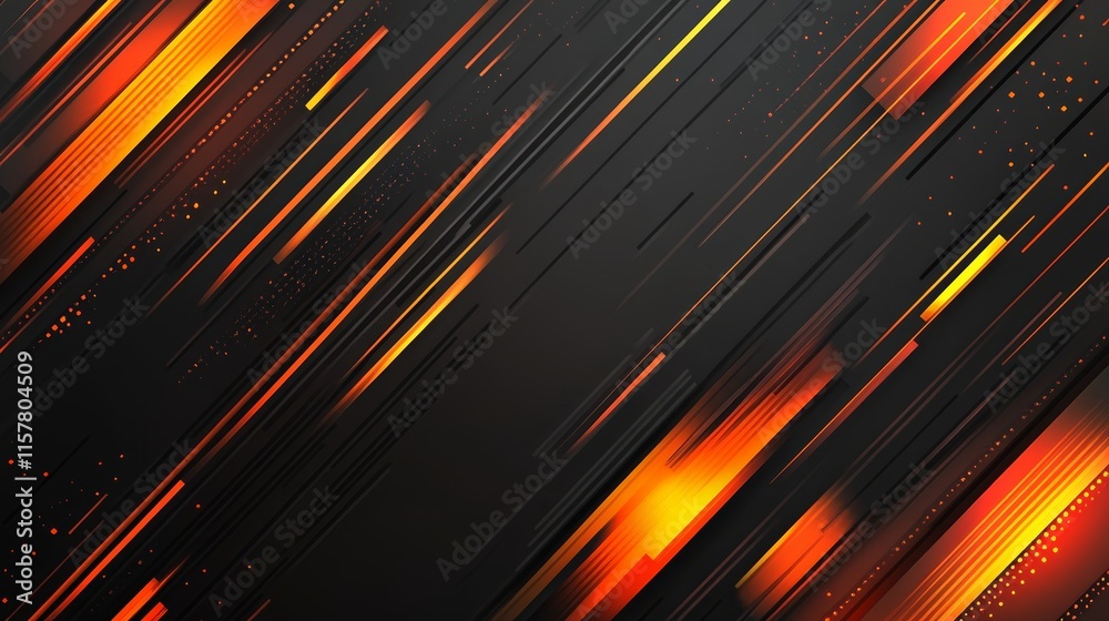 Poster Abstract background with diagonal orange and black lines