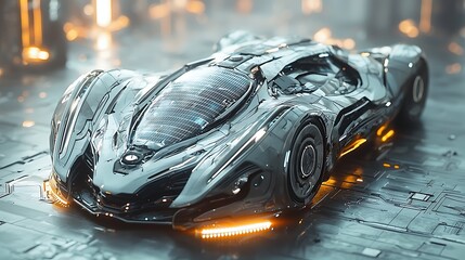 Futuristic Solar Powered Sports Car Design
