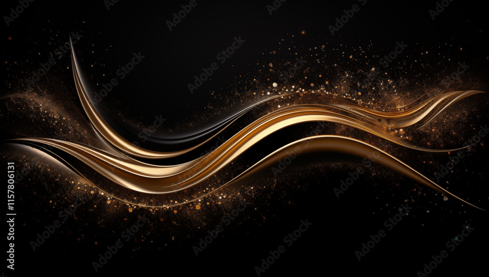Poster gorgeous abstract background showcasing glistening golden light trails and shimmering particles agai