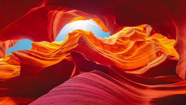 Abstract colorful Antelope CANYON - travel and art concept
