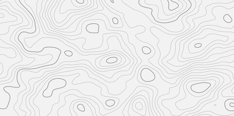 The black grey on white contours vector topography stylized height of the lines. The concept of a conditional geography scheme and the terrain path. Ultra wide. Map vector terrain Illustration.