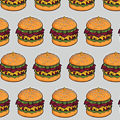 illustration of a fast food hamburger sticker for entrepreneurship