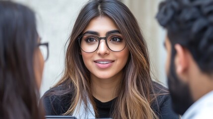Friends enjoying a lively discussion while seated at a table in a cozy cafe setting