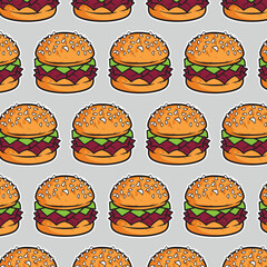 illustration of a fast food hamburger sticker for entrepreneurship