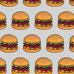 illustration of a fast food hamburger sticker for entrepreneurship