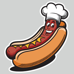 illustration of a fast food hamburger sticker for entrepreneurship