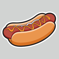 illustration of a fast food hamburger sticker for entrepreneurship