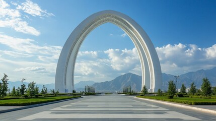 Obraz premium Majestic White Arch Monument in a City Park