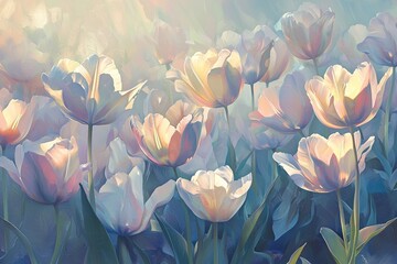 beautiful background of tulip flowers